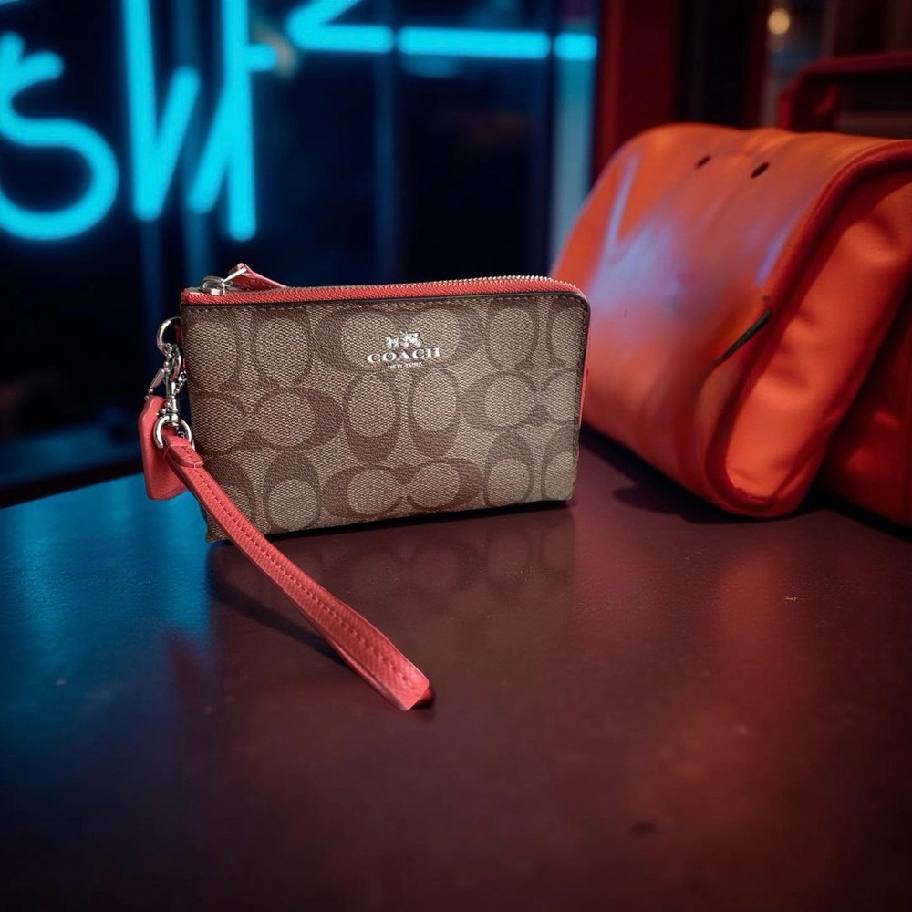 Coach Factory Double Corner Zip Wristlet